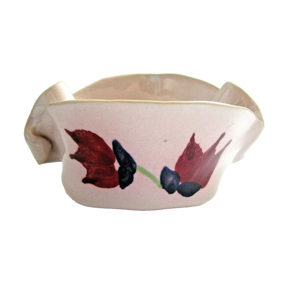 Vintage Hilborn Pottery Signed Floral Tulip Pinch bowl trinket candy dish Canada - Picture 1 of 9